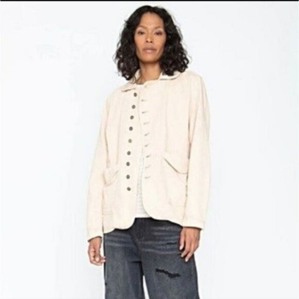 Sandrine Rose -968 x Free People NWT Empire Jacket Utility‎ Shirt White Size S